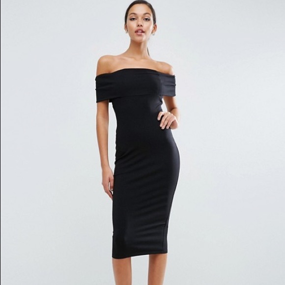 ASOS Dresses & Skirts - ASOS Off-Shoulder Bodycon Midi Dress